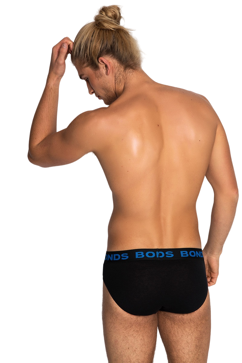 10 Pack Bonds Men's Black Hipster Briefs.