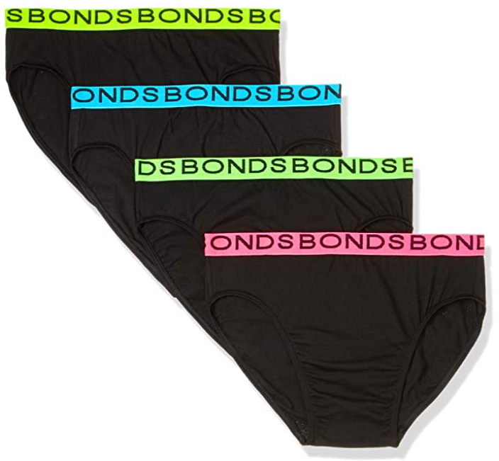 4 Pack of Black Hipster Briefs for Men - Pairs Bonds