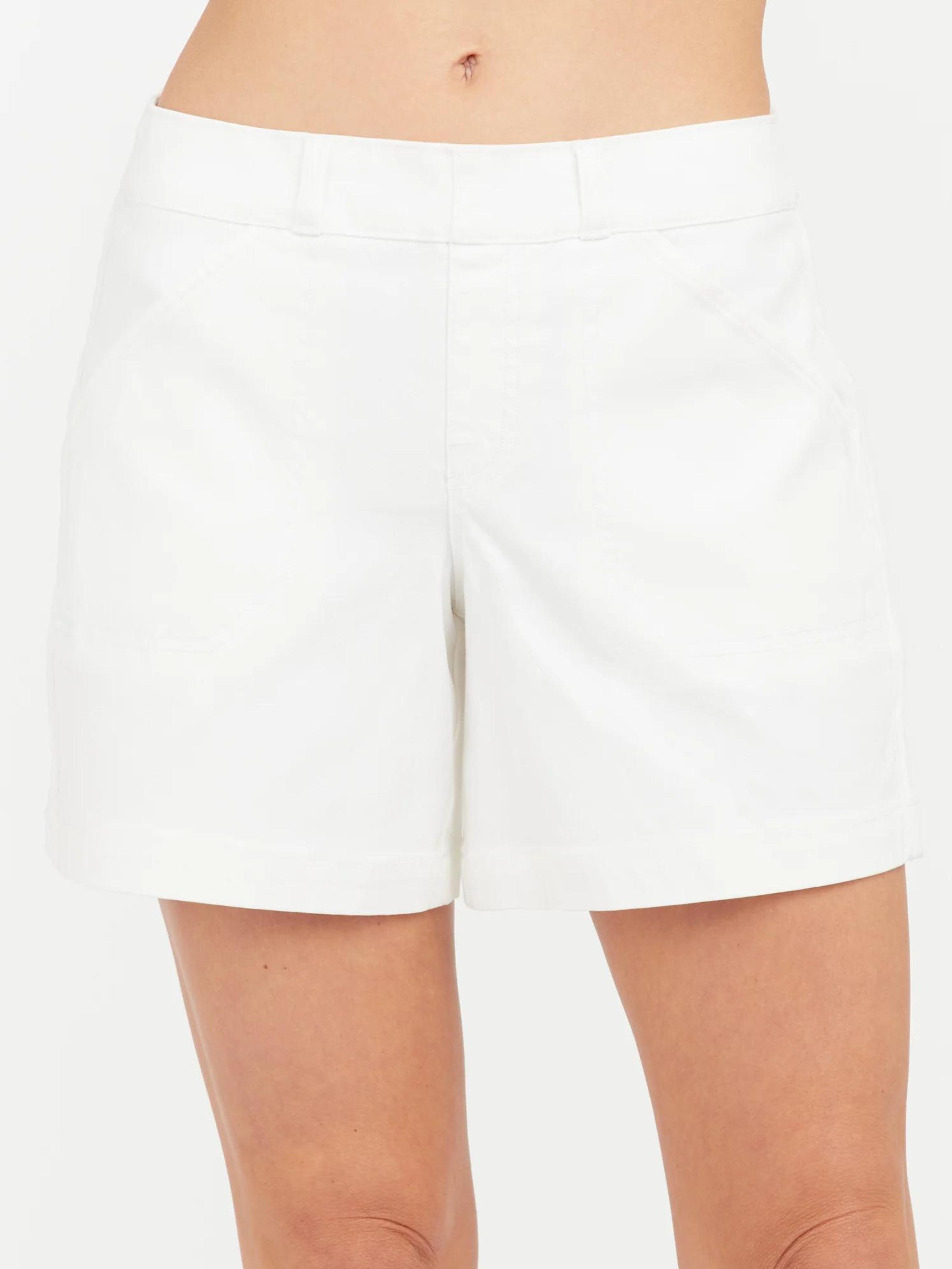 6 White Twill Shorts