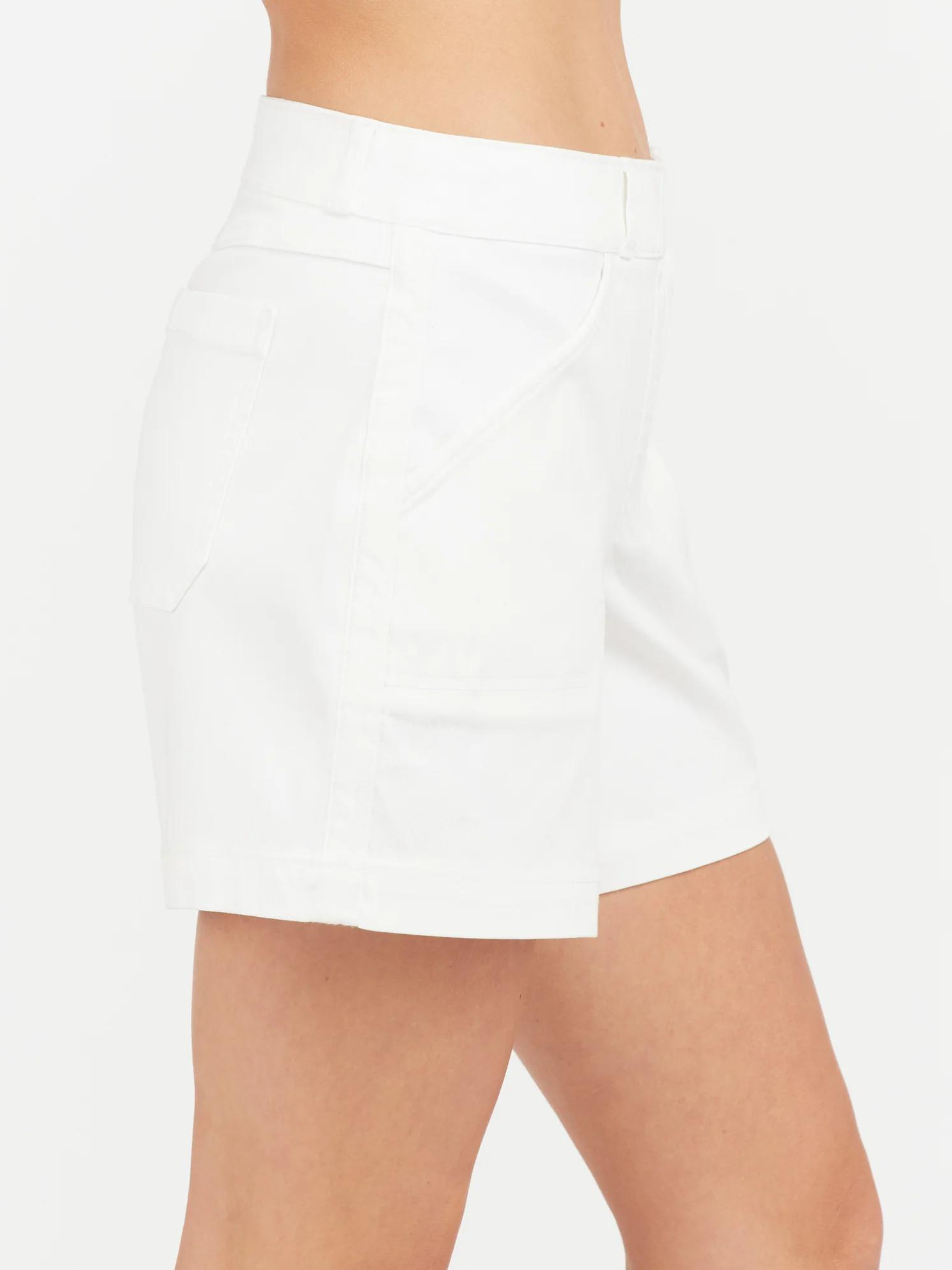 6 White Twill Shorts