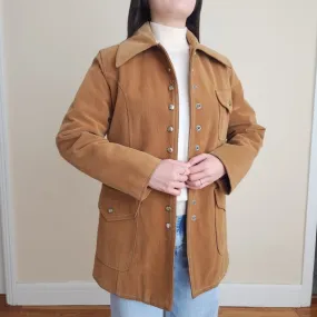 1970s Classic Tan Suede Jacket Coat - Google SEO Result: Vintage 70s Tan Suede Coat Jacket