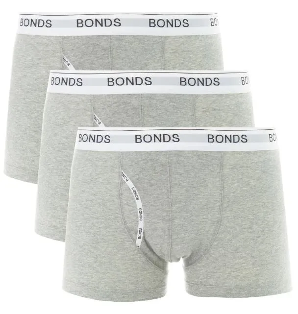 9-Pack Men's Bonds Guyfront Trunks Grey Marle Underwear