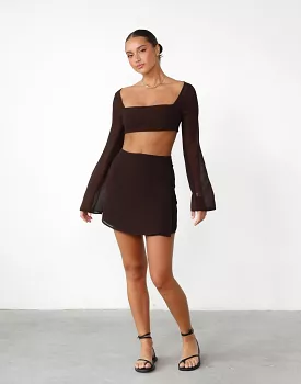 Abbey Mini Skirt Cocoa