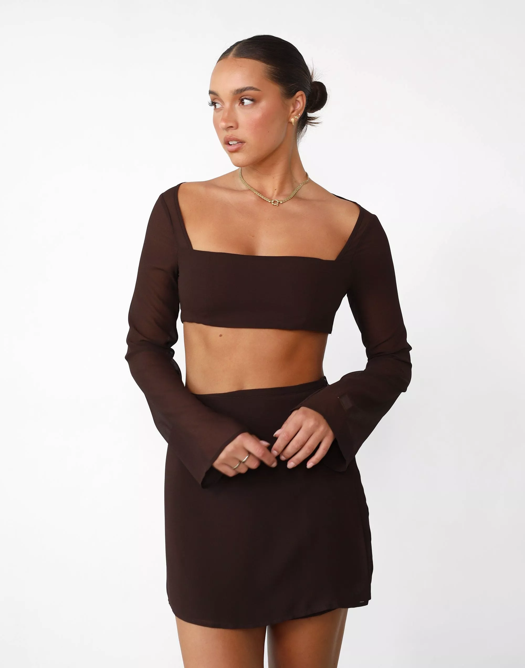 Abbey Mini Skirt Cocoa