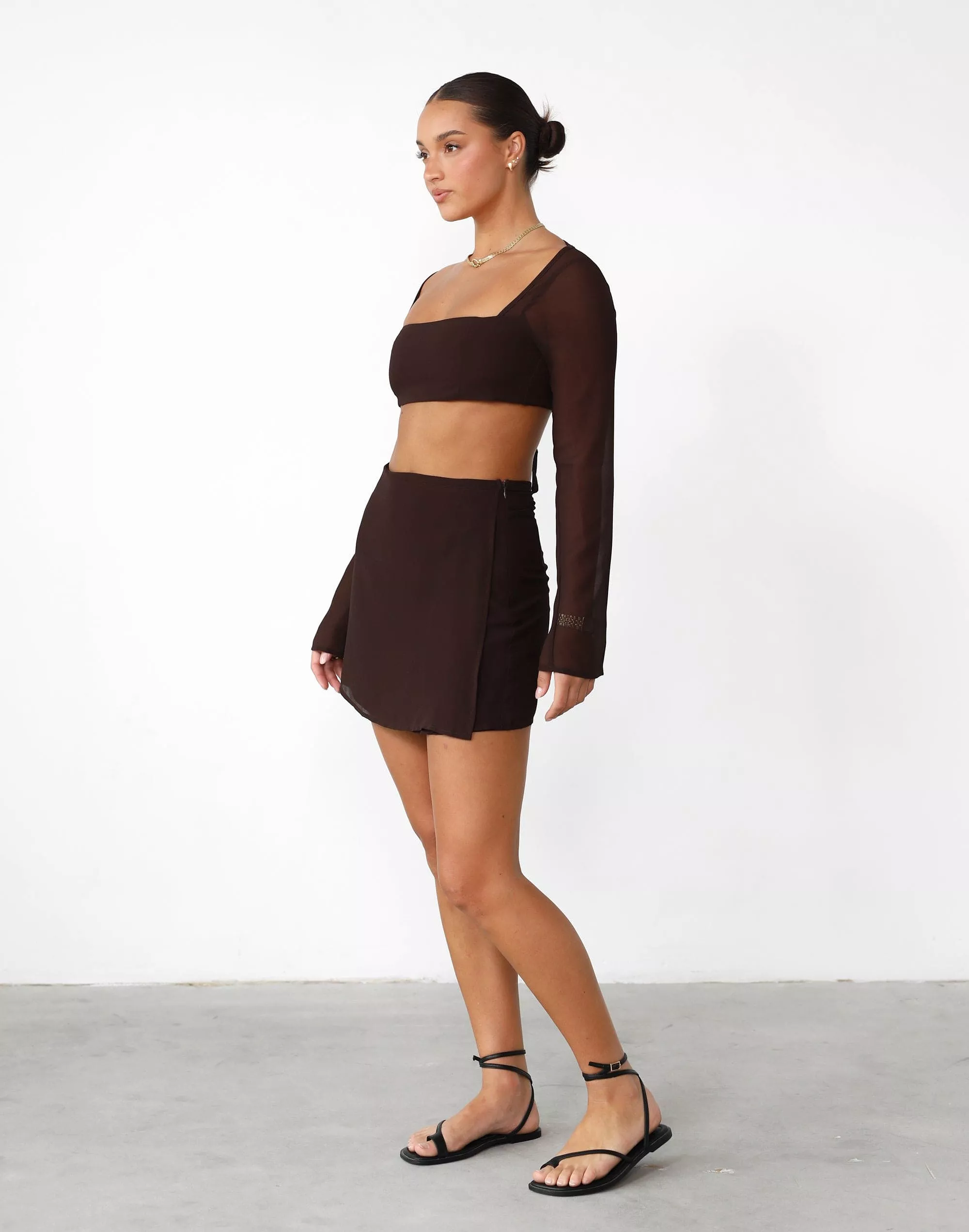 Abbey Mini Skirt Cocoa