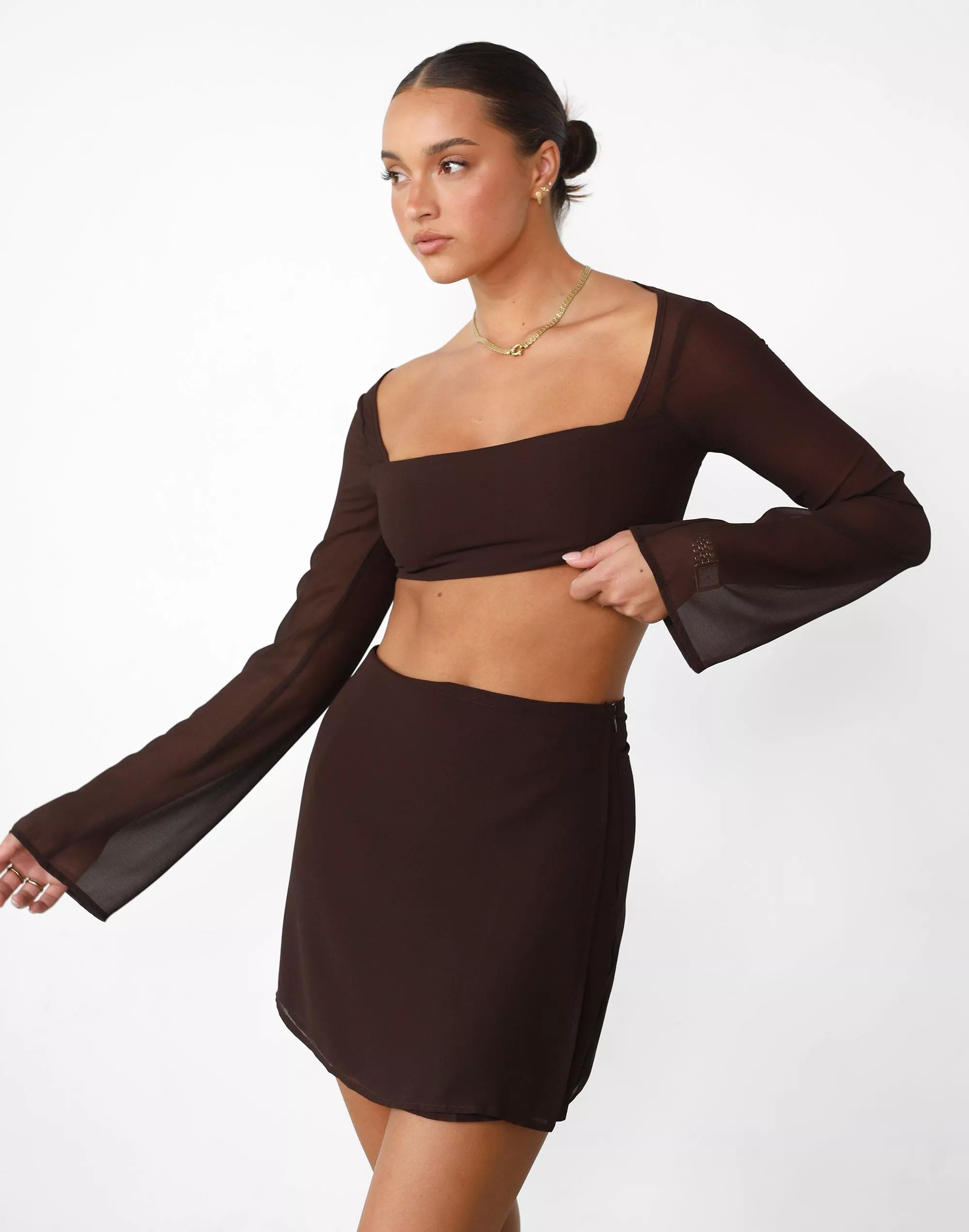 Abbey Mini Skirt Cocoa