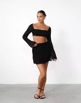 Abby Black Mini Skirt