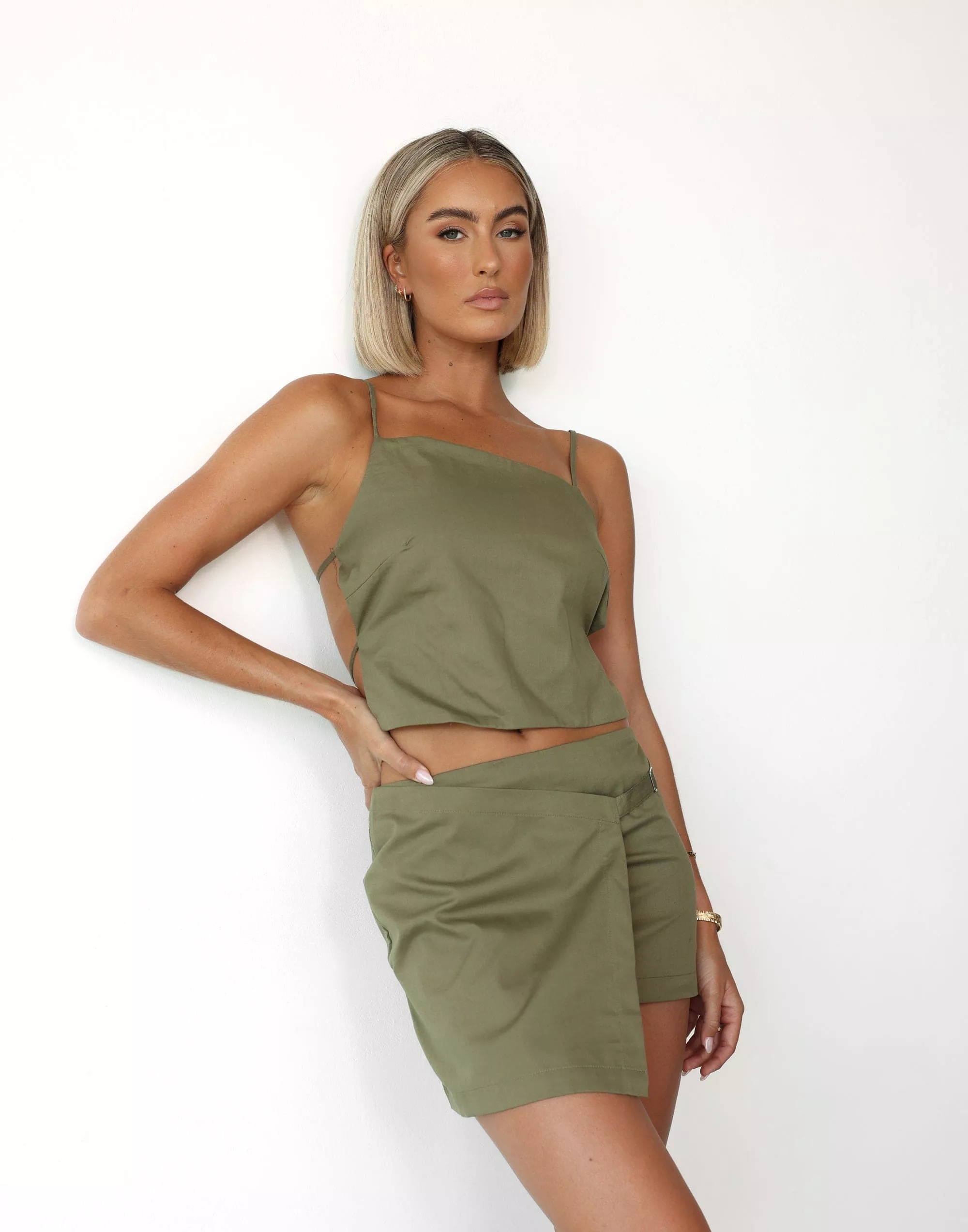 Adeola Khaki Mini Skirt