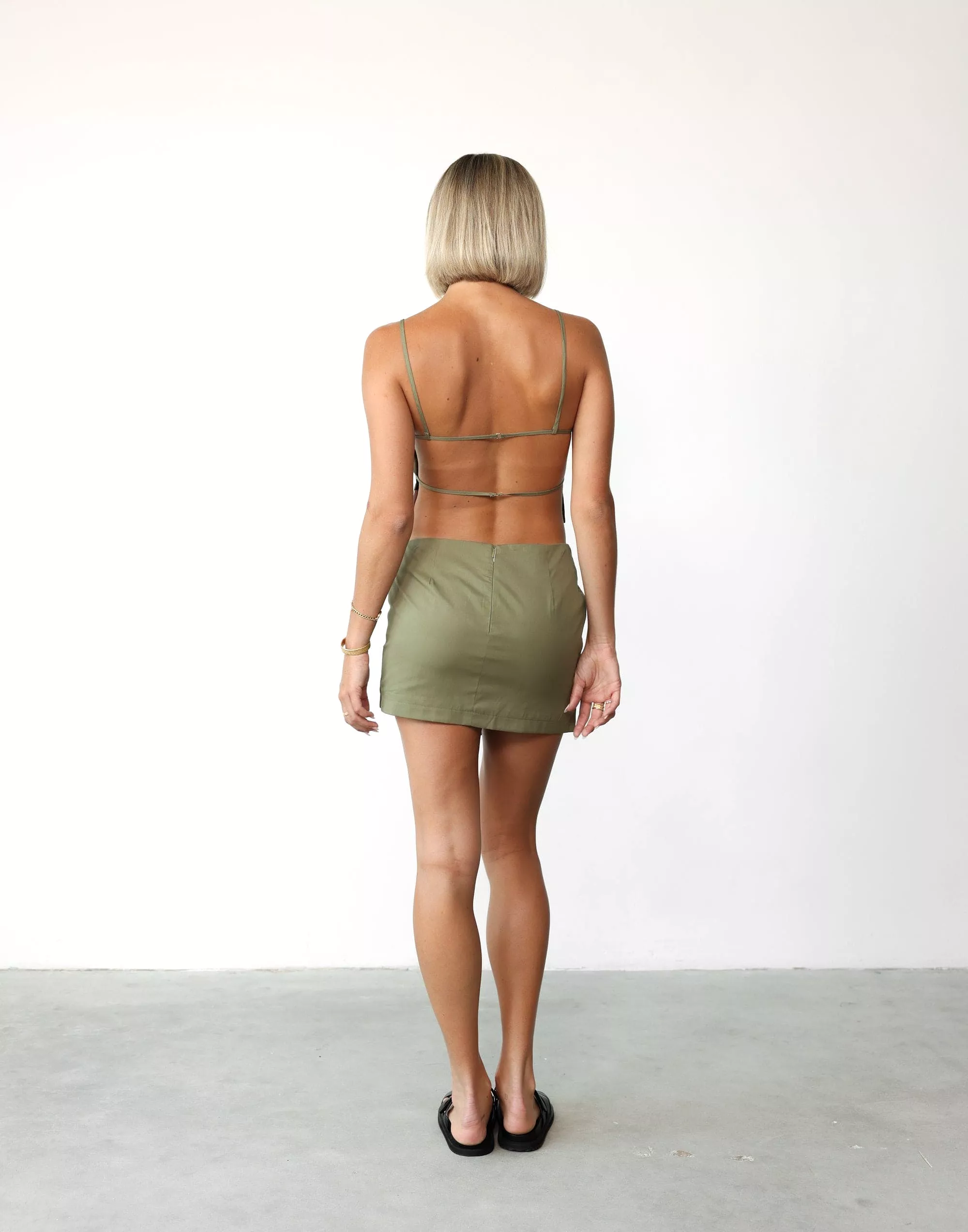 Adeola Khaki Mini Skirt