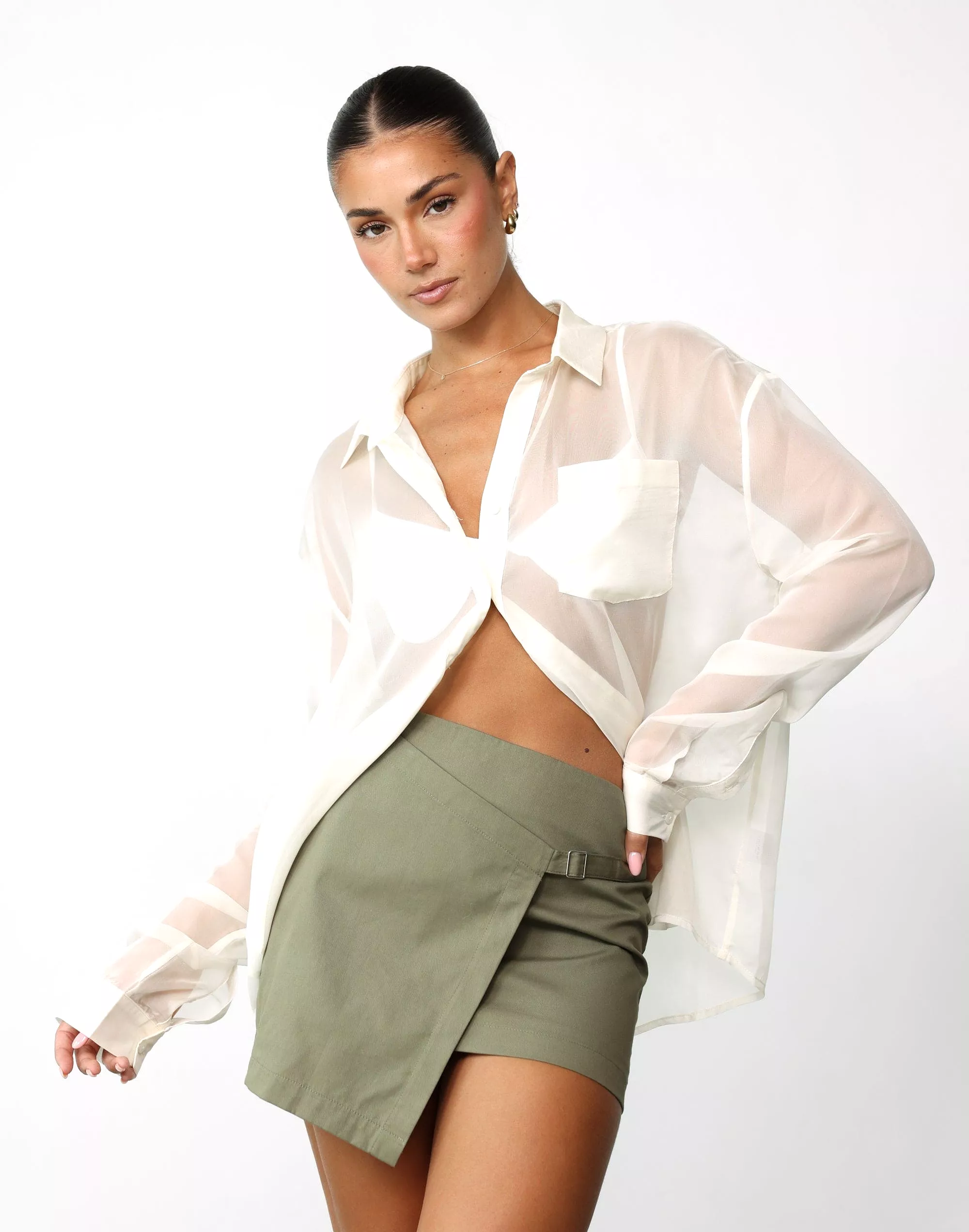 Adeola Khaki Mini Skirt