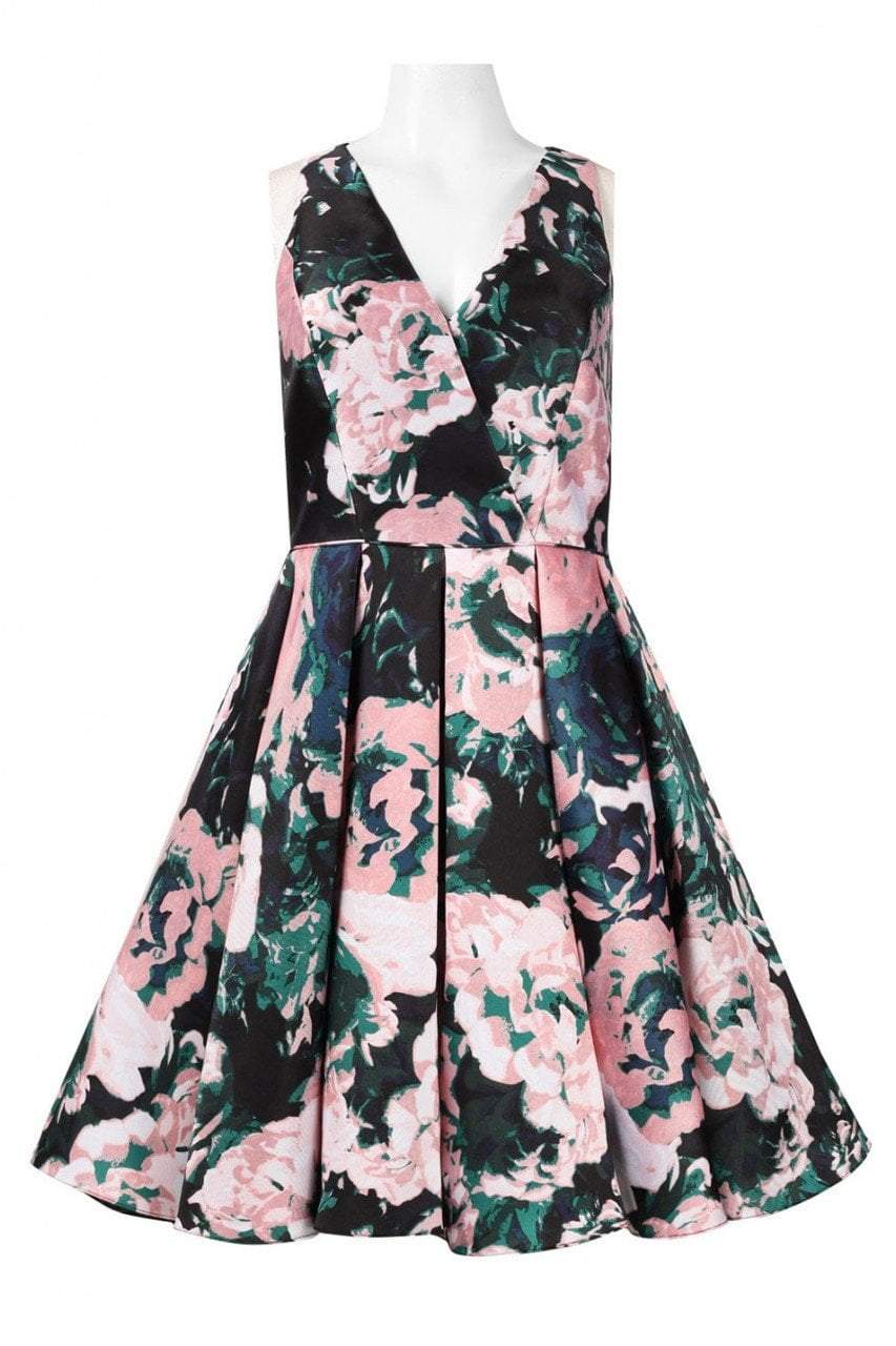 Adrianna Papell Floral Mikado Fit and Flare Cocktail Dress - 41911890