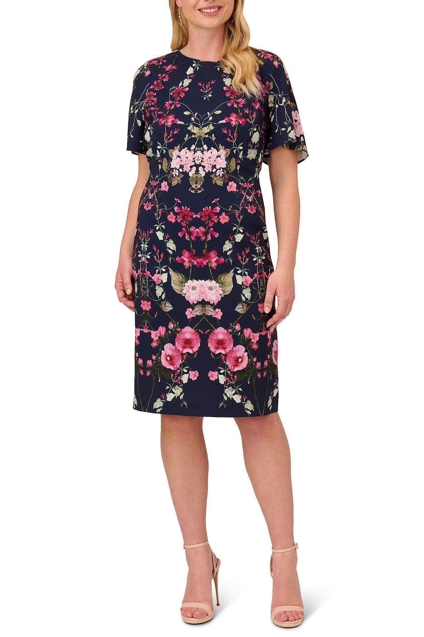 Adrianna Papell - Short Sleeve Knee Length Casual Dress