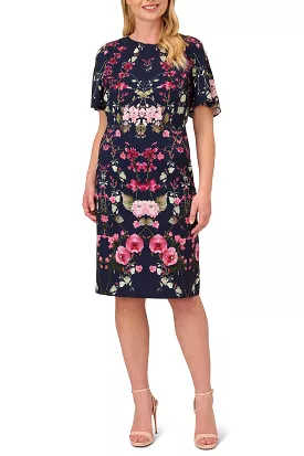 Adrianna Papell - Short Sleeve Knee Length Casual Dress