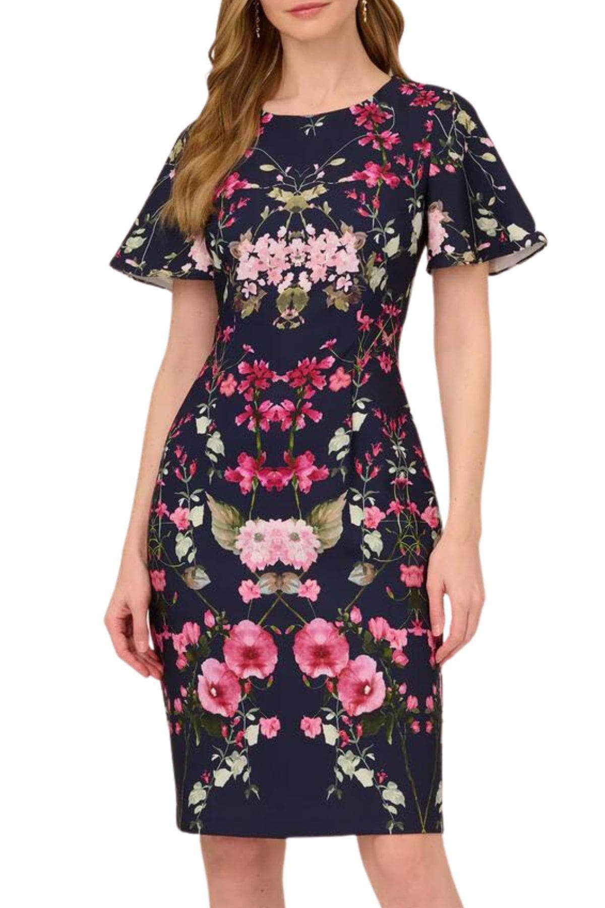 Adrianna Papell - Short Sleeve Knee Length Casual Dress