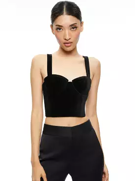 Alice + Olivia Jeanna Bustier Top Black