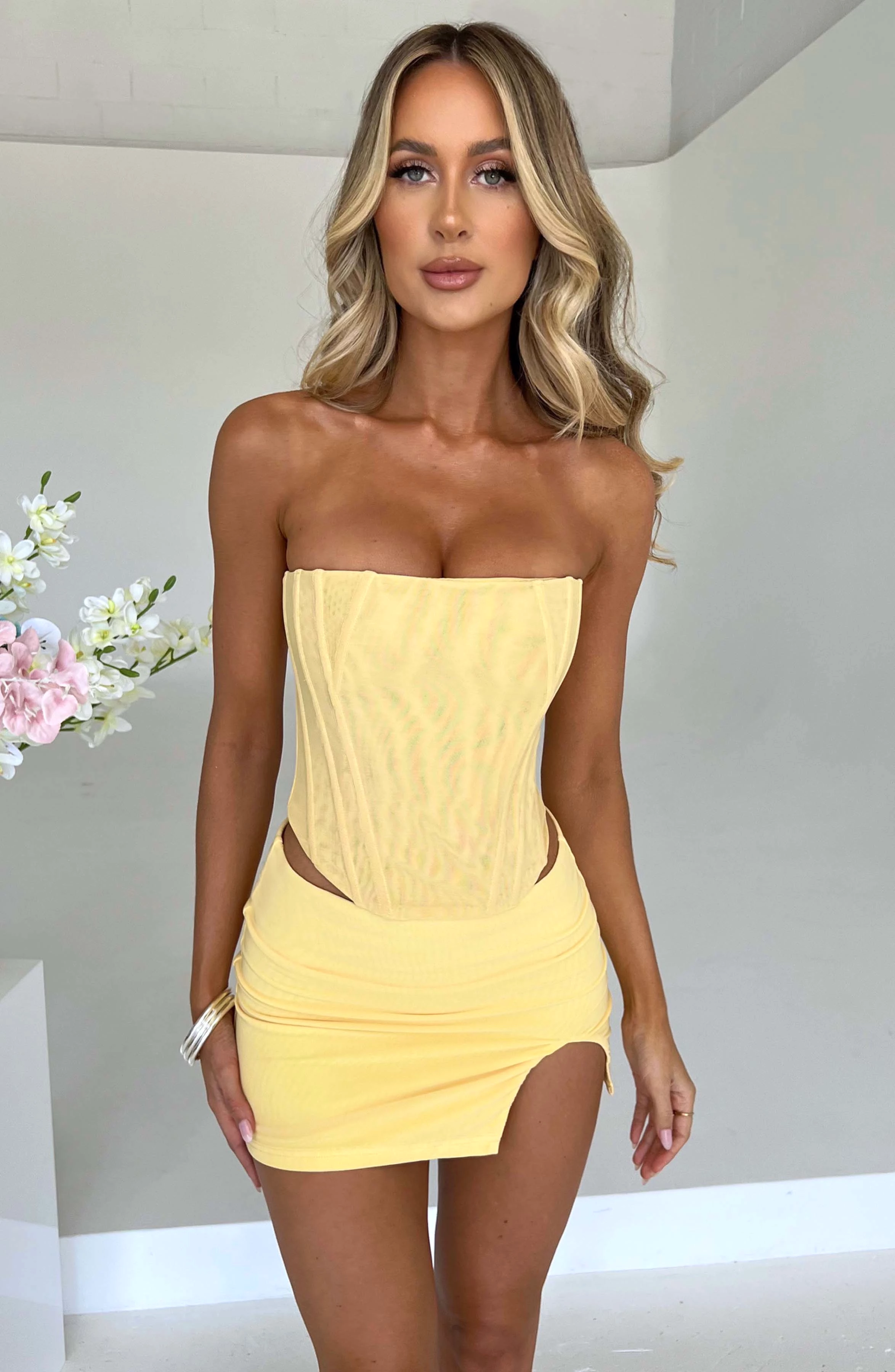 Alina Lemon Mini Skirt