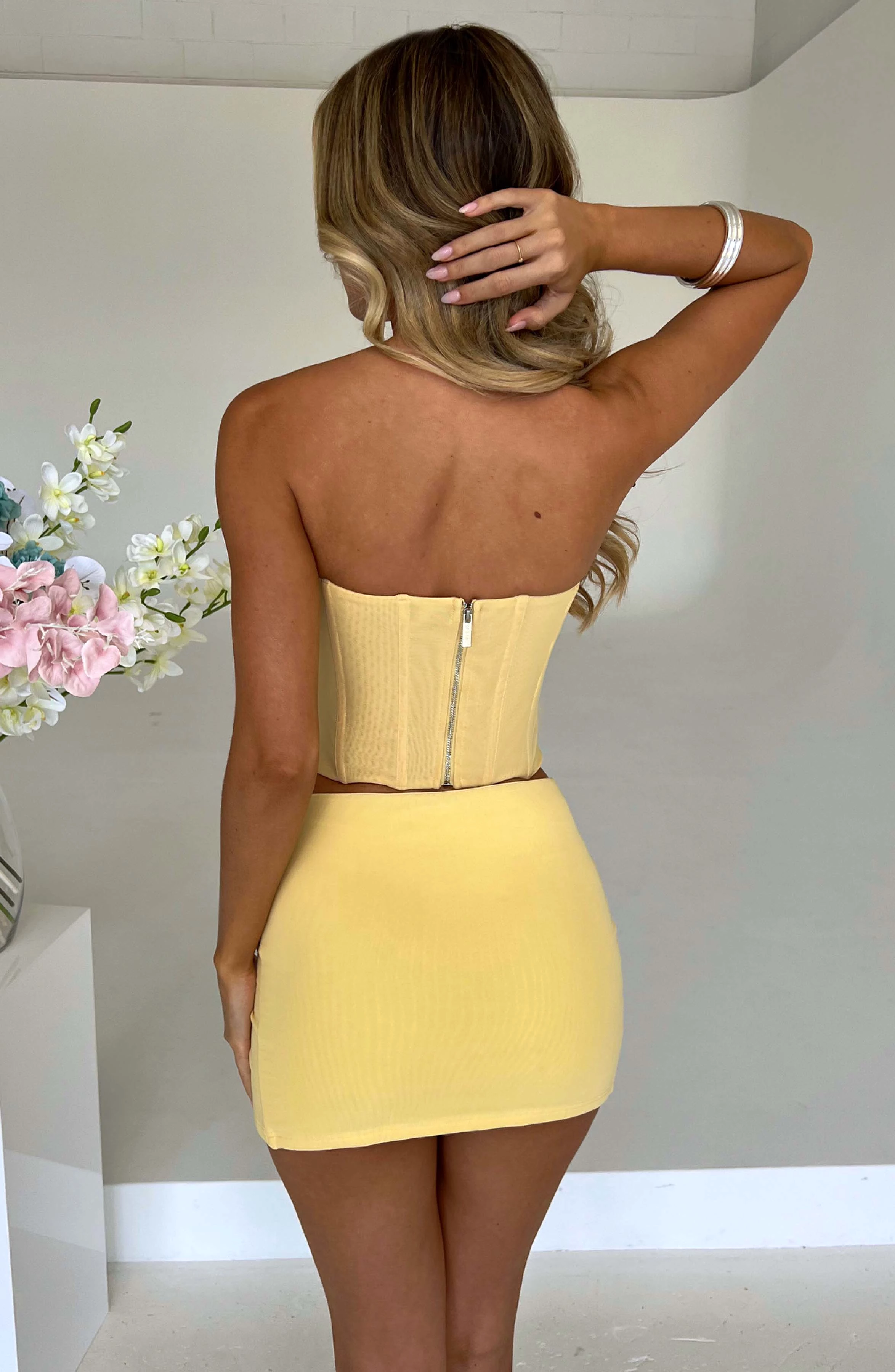 Alina Lemon Mini Skirt