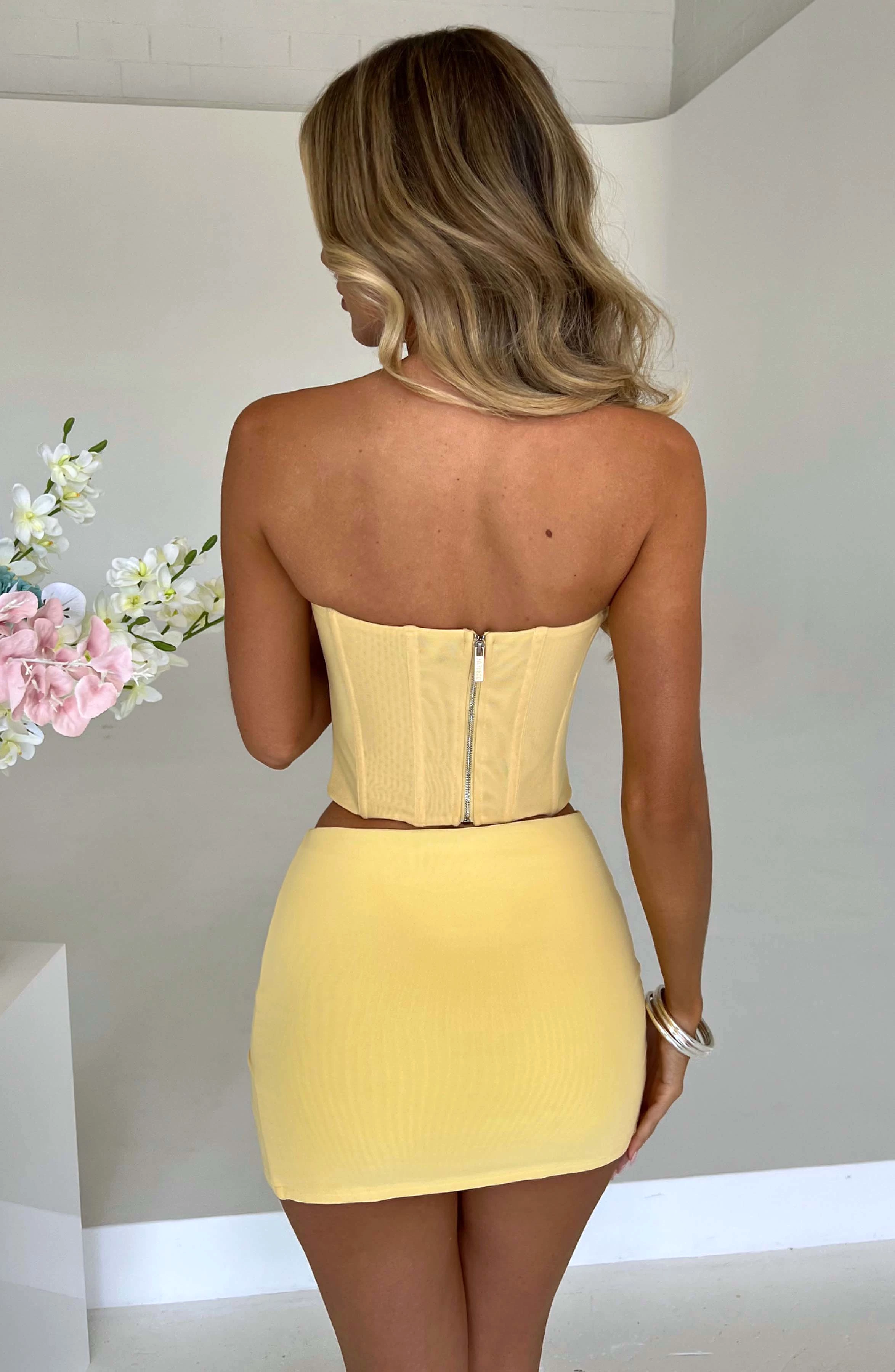 Alina Lemon Mini Skirt