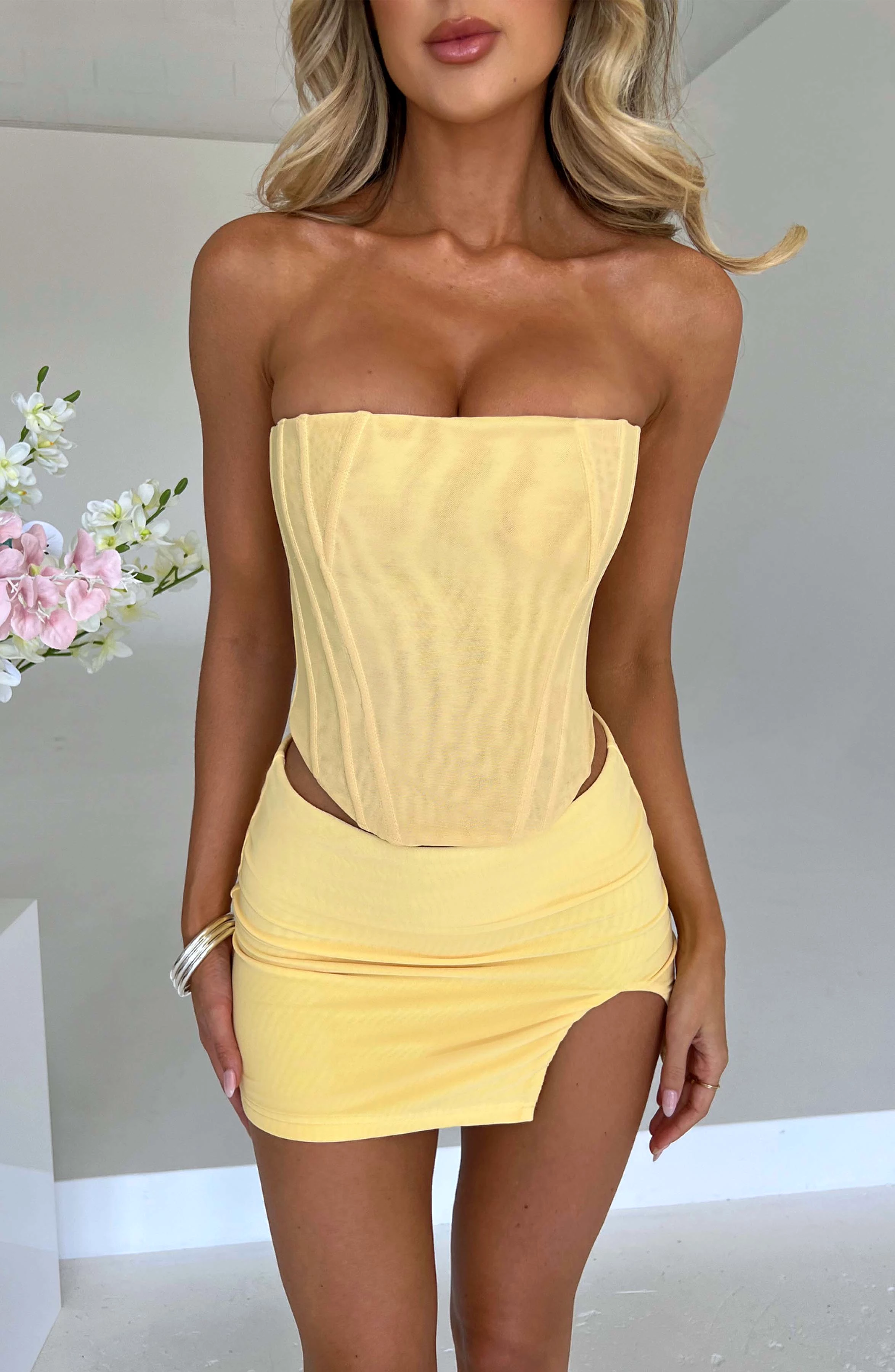 Alina Lemon Mini Skirt