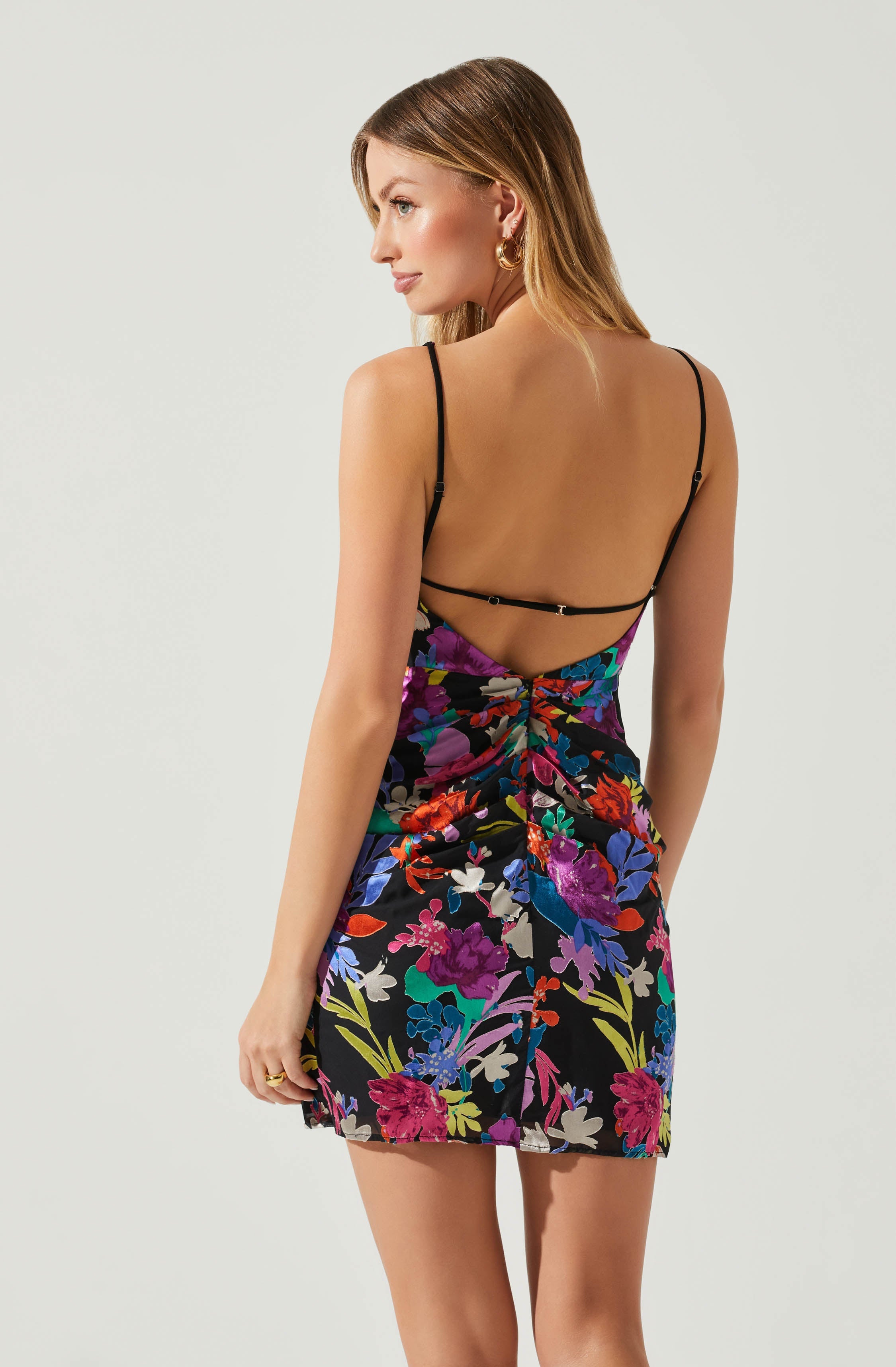 Alivia Mini Dress - Floral Twist Front