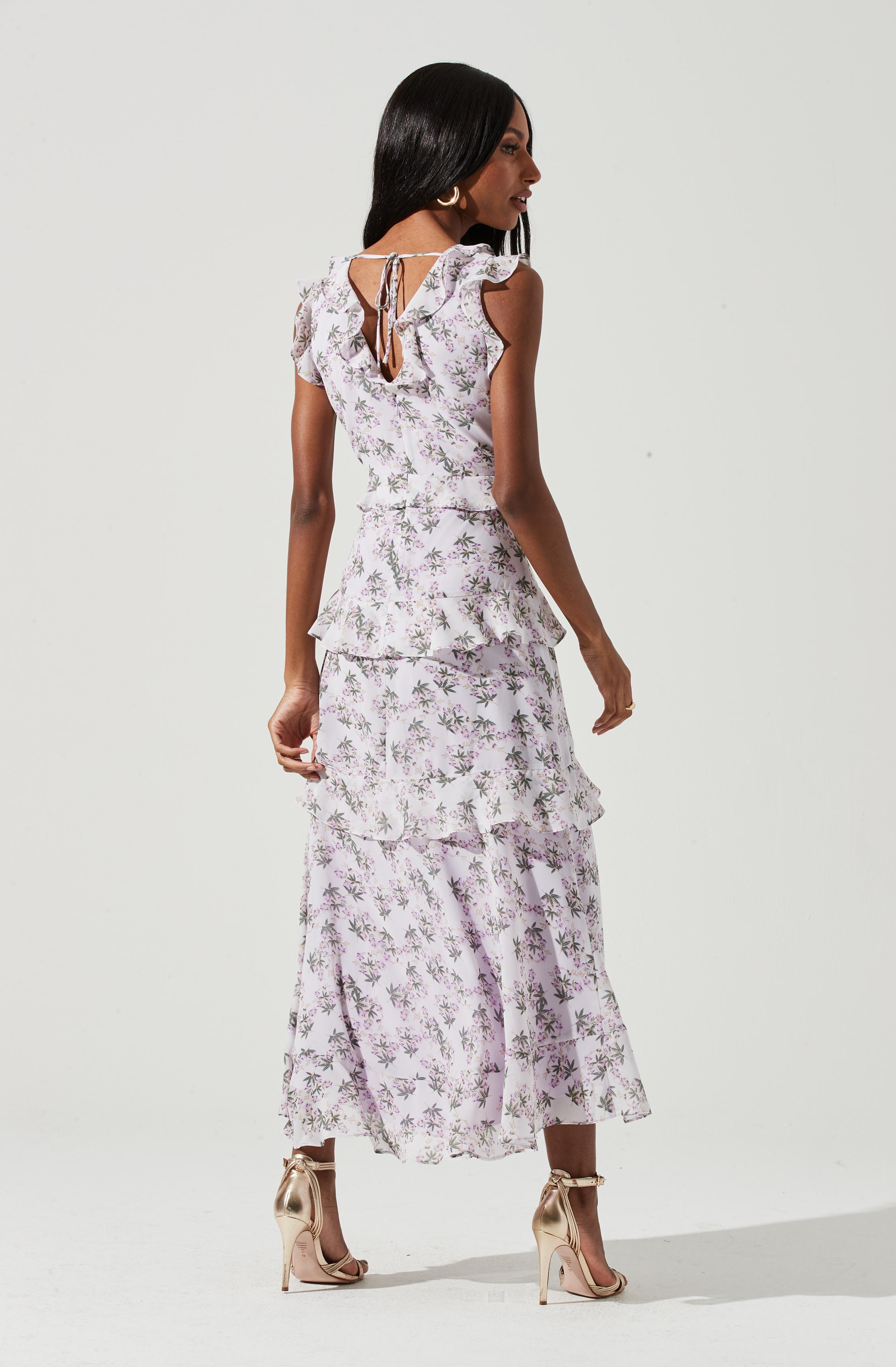 Allie Floral Maxi Dress with Ruffle