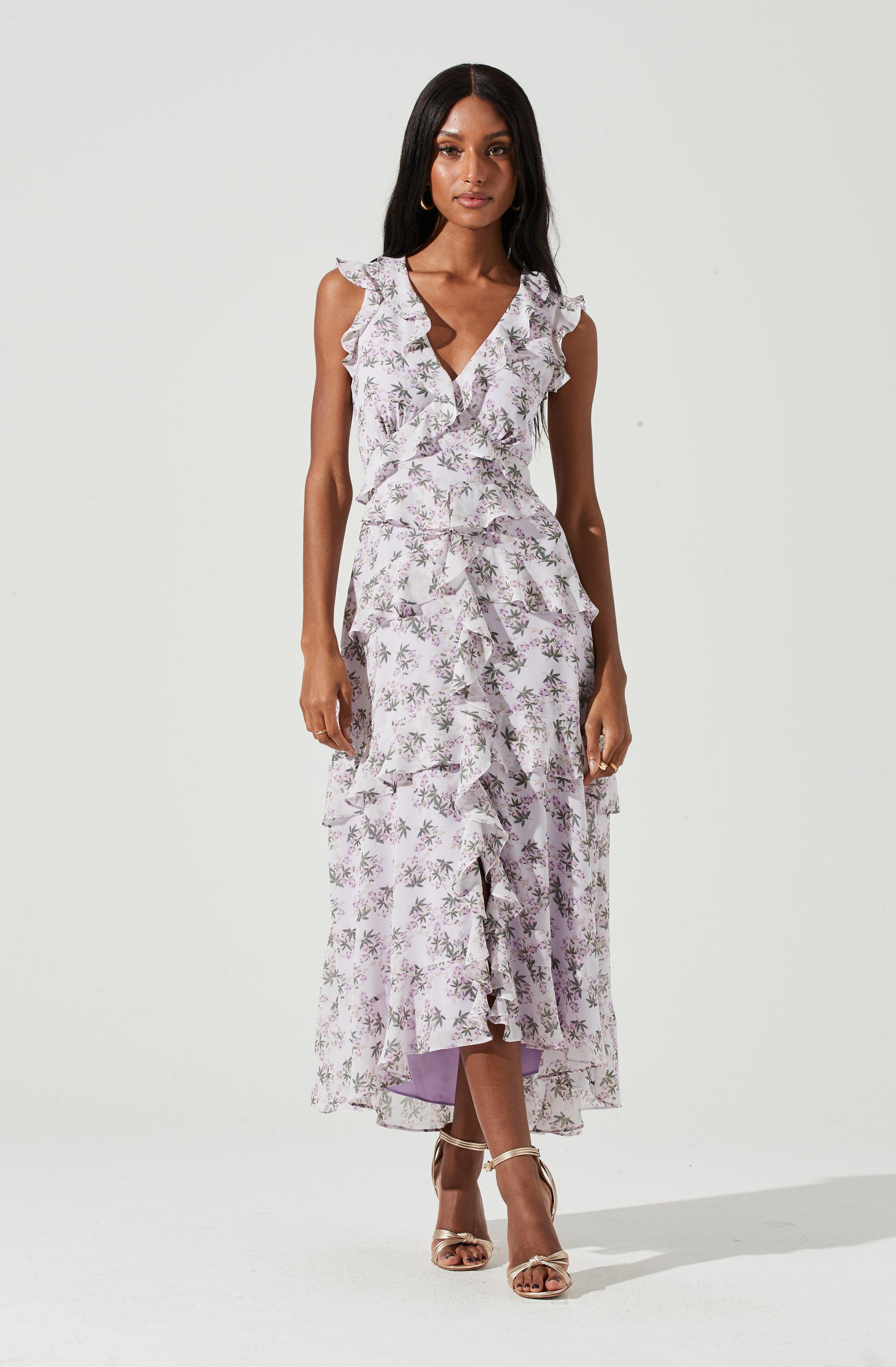 Allie Floral Maxi Dress with Ruffle