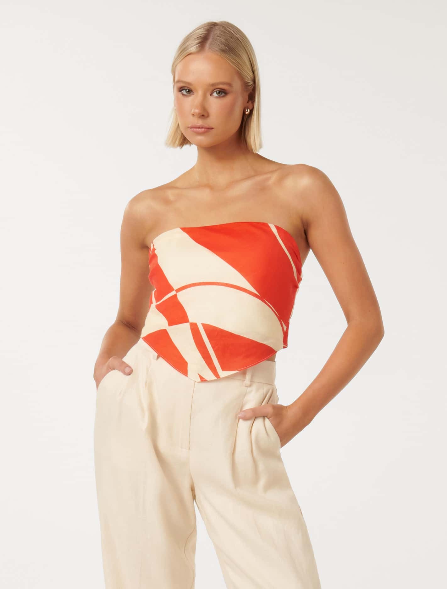 Amari Linen Bandeau Top for Sale