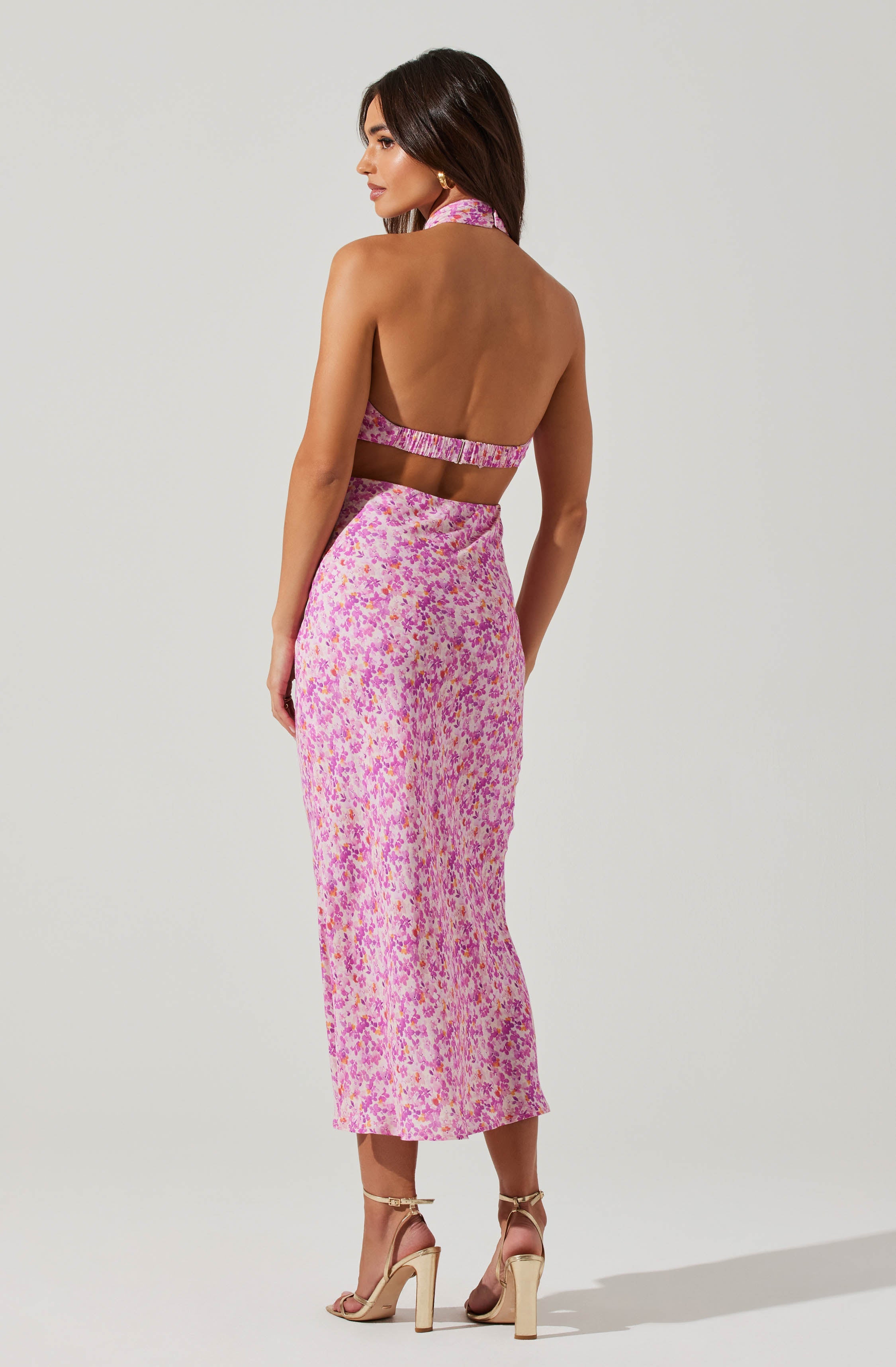 Ambretta Halter Floral Midi Dress