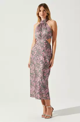 Ambretta Halter Floral Midi Dress