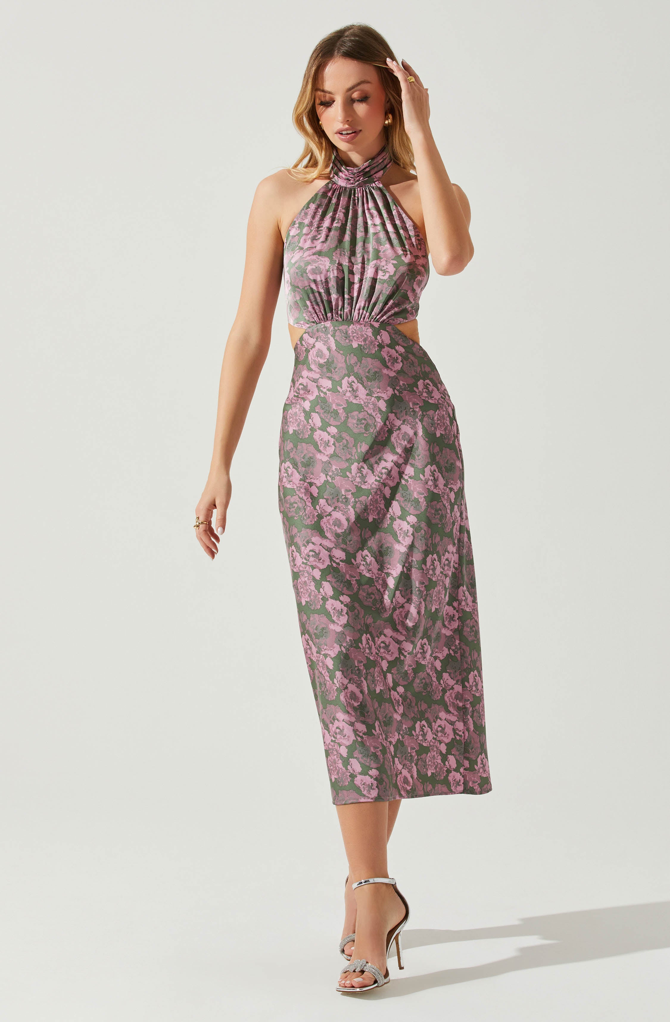 Ambretta Halter Floral Midi Dress