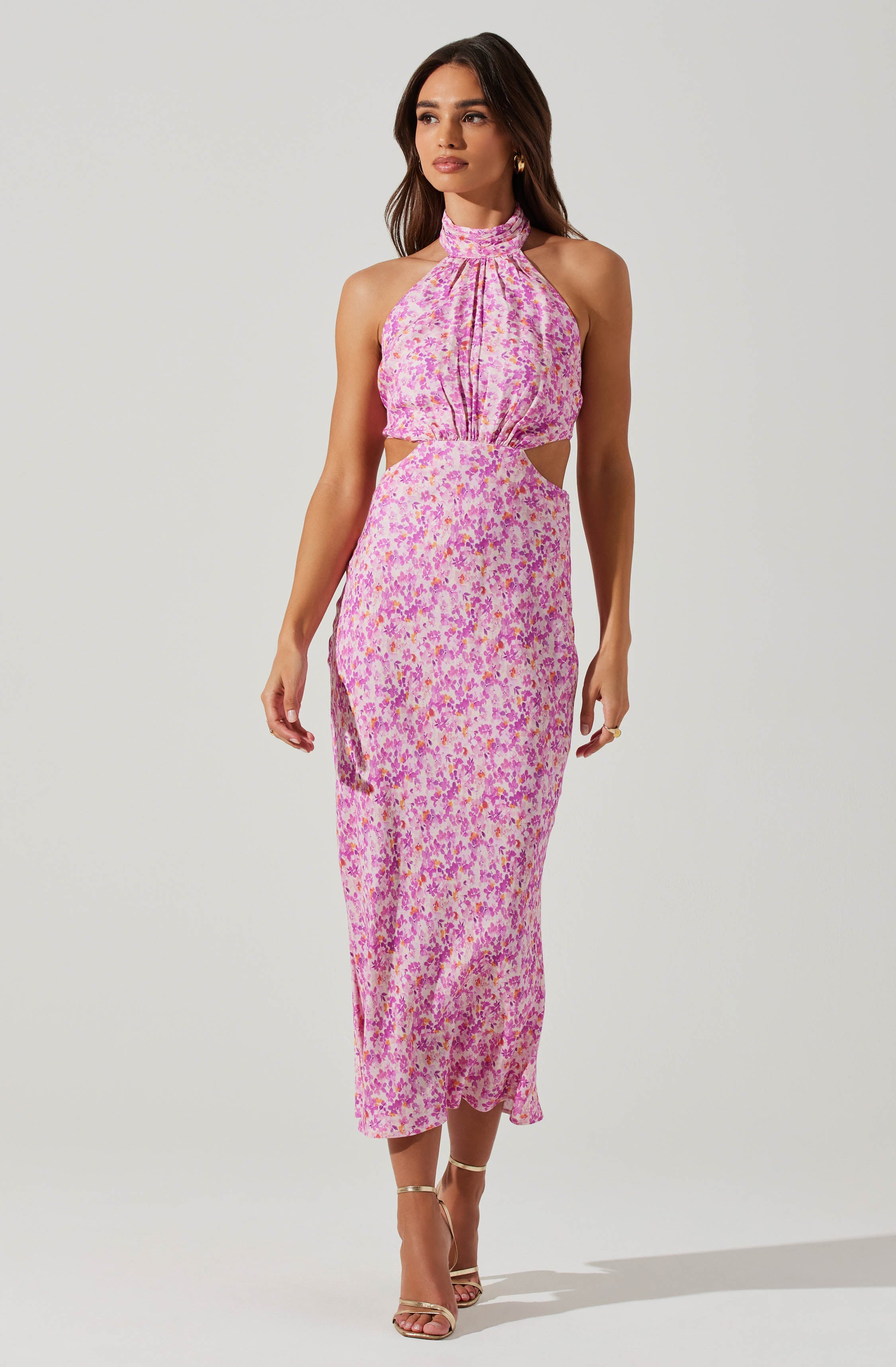 Ambretta Halter Floral Midi Dress