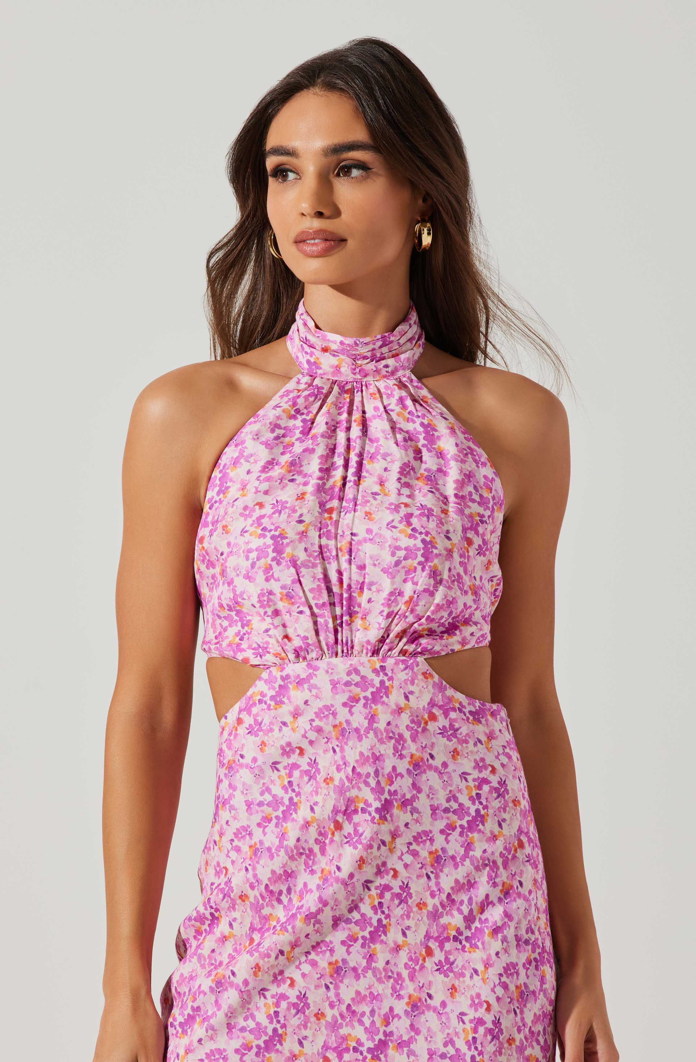 Ambretta Halter Floral Midi Dress