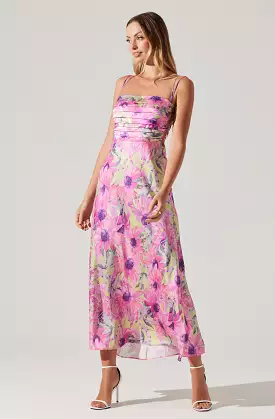 Antlia Floral Midi Dress - Affordable Women's Dress with Vibrant Floral Print