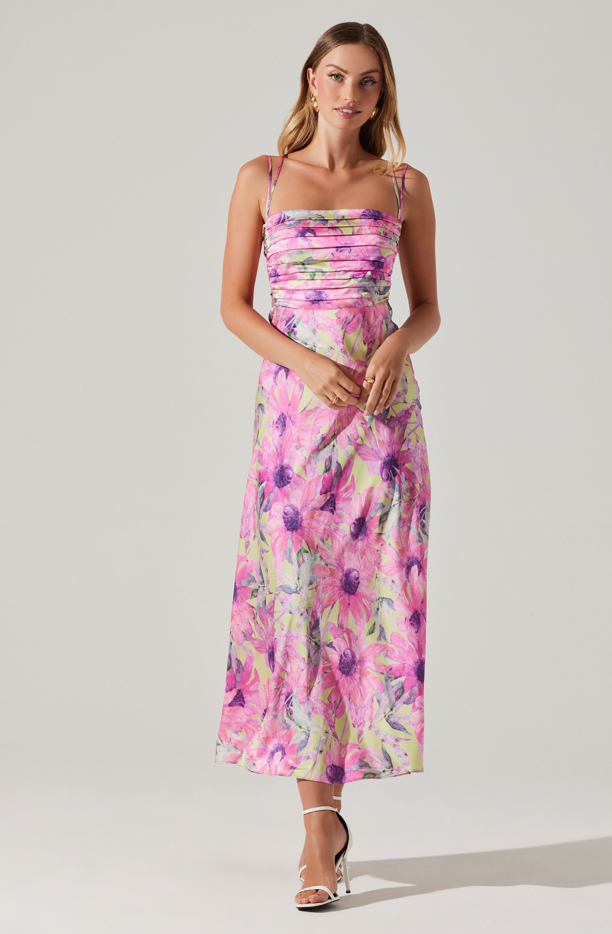 Antlia Floral Midi Dress - Affordable Women's Dress with Vibrant Floral Print