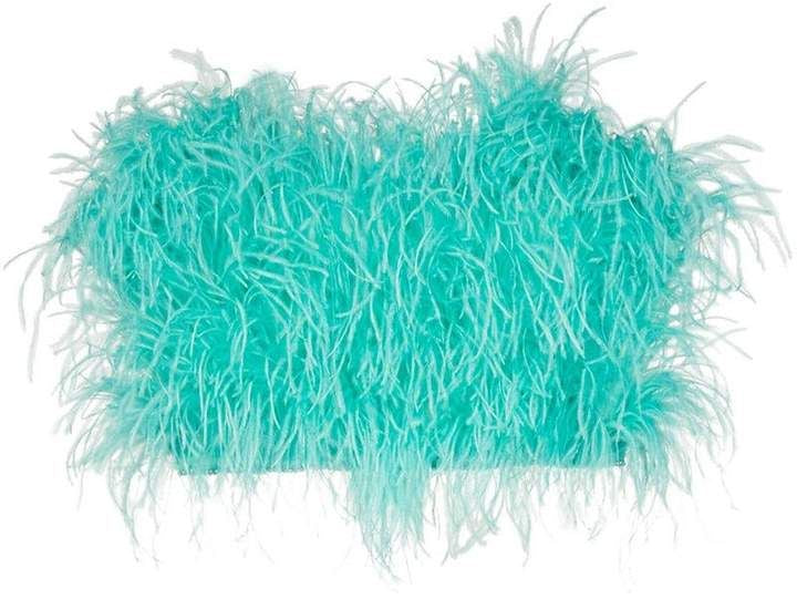 ATTICO Bustier Feather Turquoise Size 36 IT - Get the Latest Fashion Trends Online!