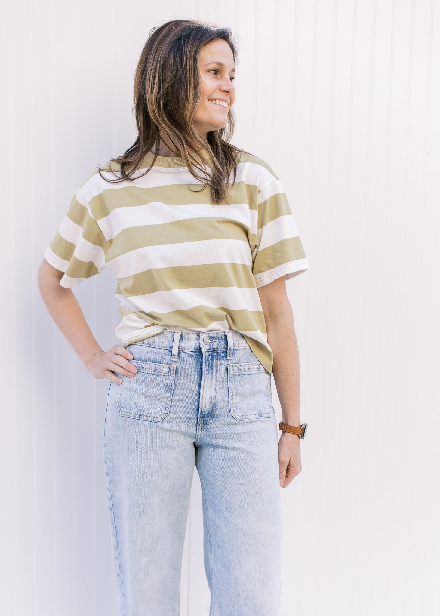 Avocado Striped Blouse