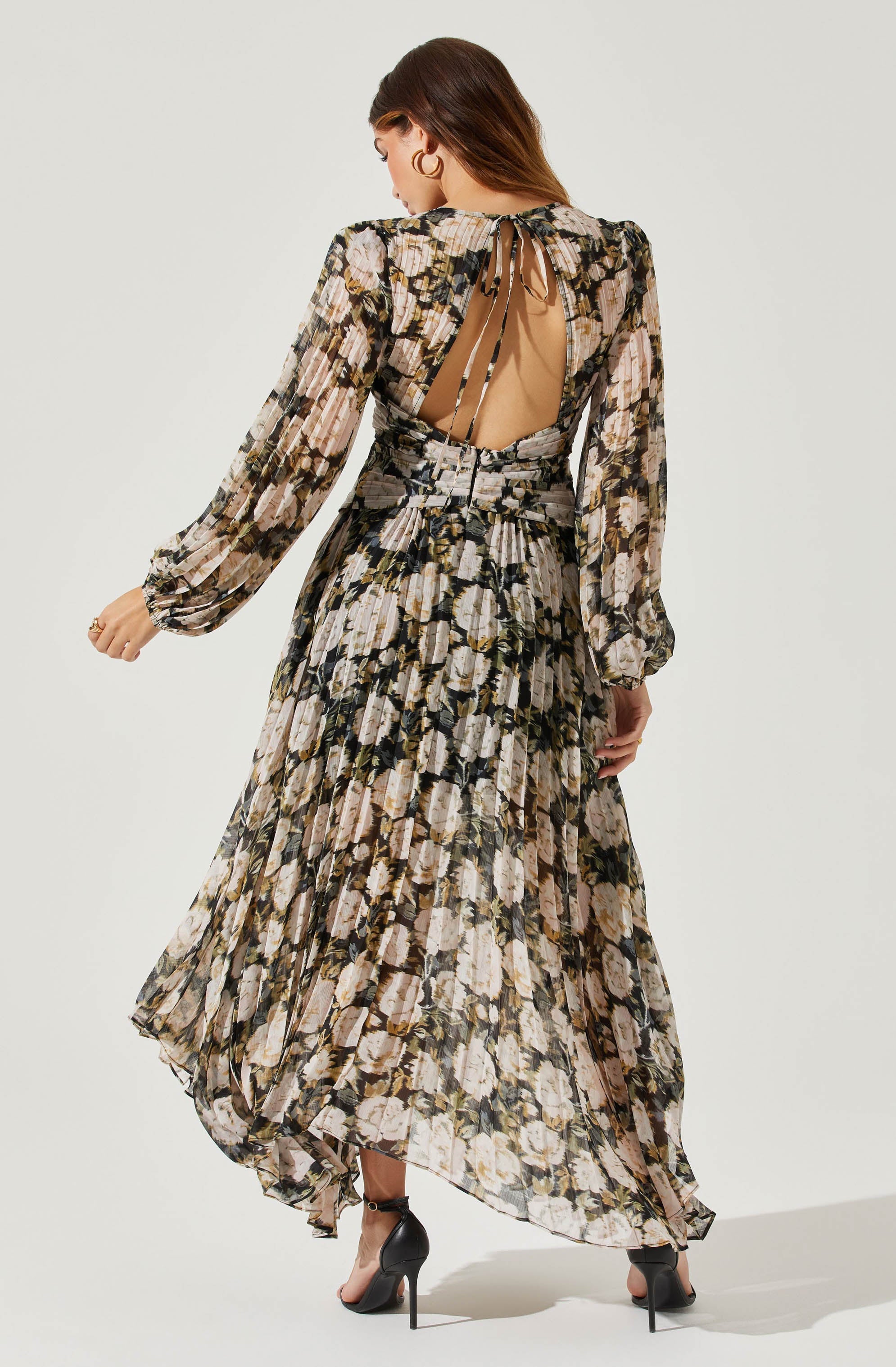 Ayana Pleated Floral Maxi Dress