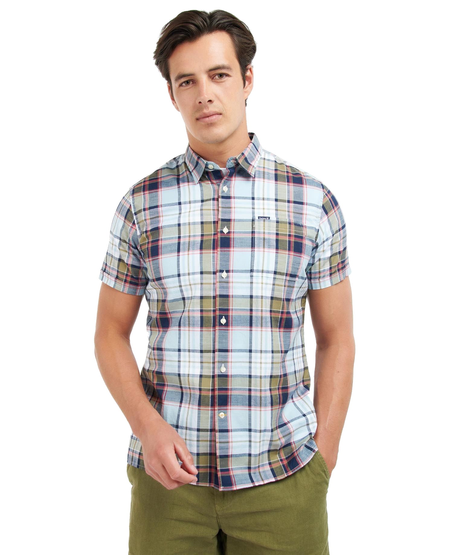 Barbour men's short-sleeved Bruno Madras check shirt