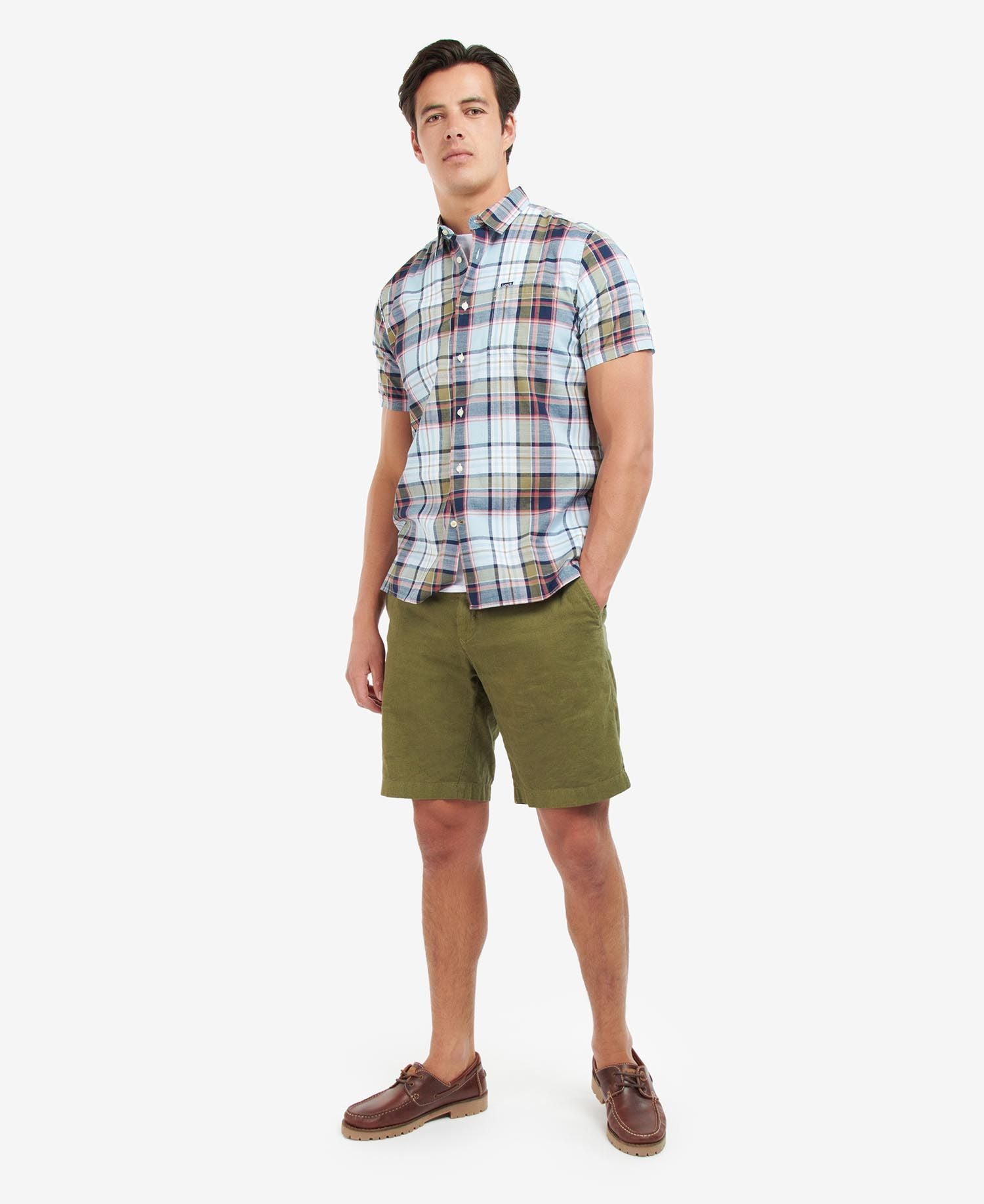 Barbour men's short-sleeved Bruno Madras check shirt