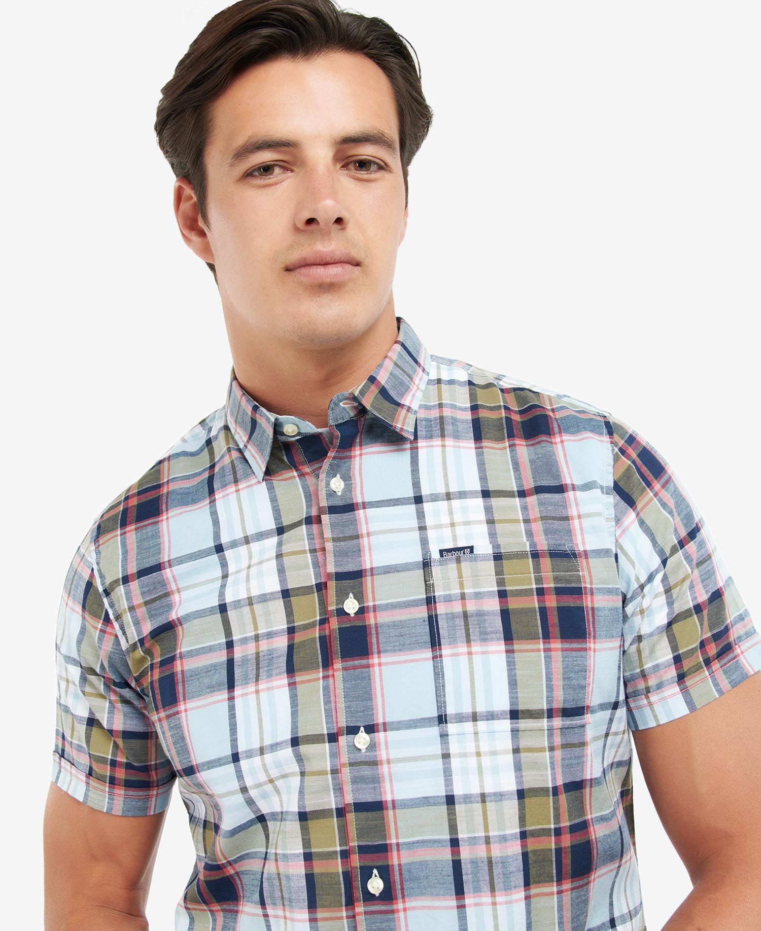 Barbour men's short-sleeved Bruno Madras check shirt