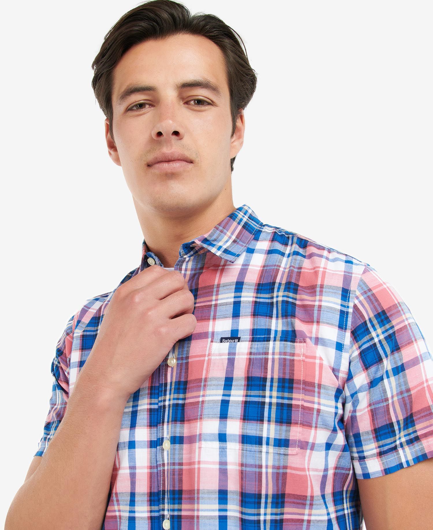 Barbour men's short-sleeved Bruno Madras check shirt