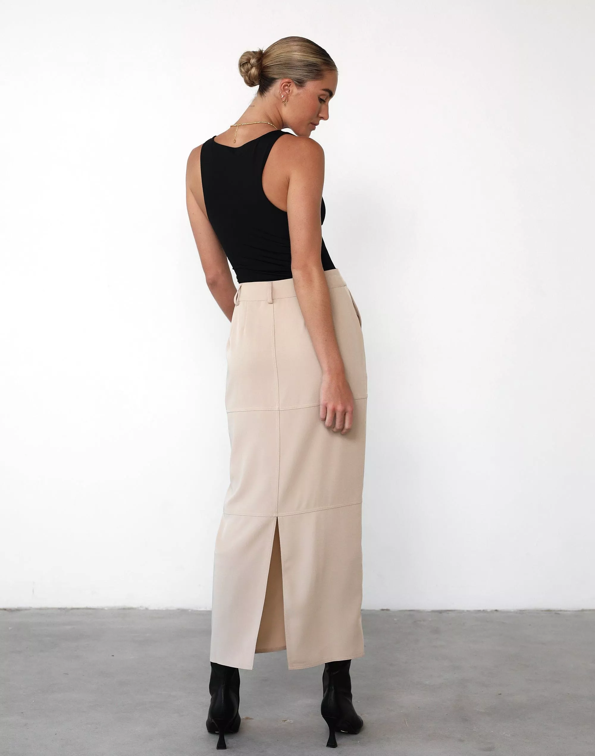 Beige Malakai Maxi Skirt