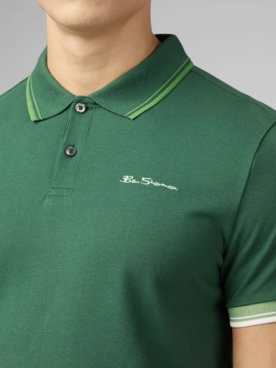 Ben Sherman Green Casual Polo Shirt Short Sleeve