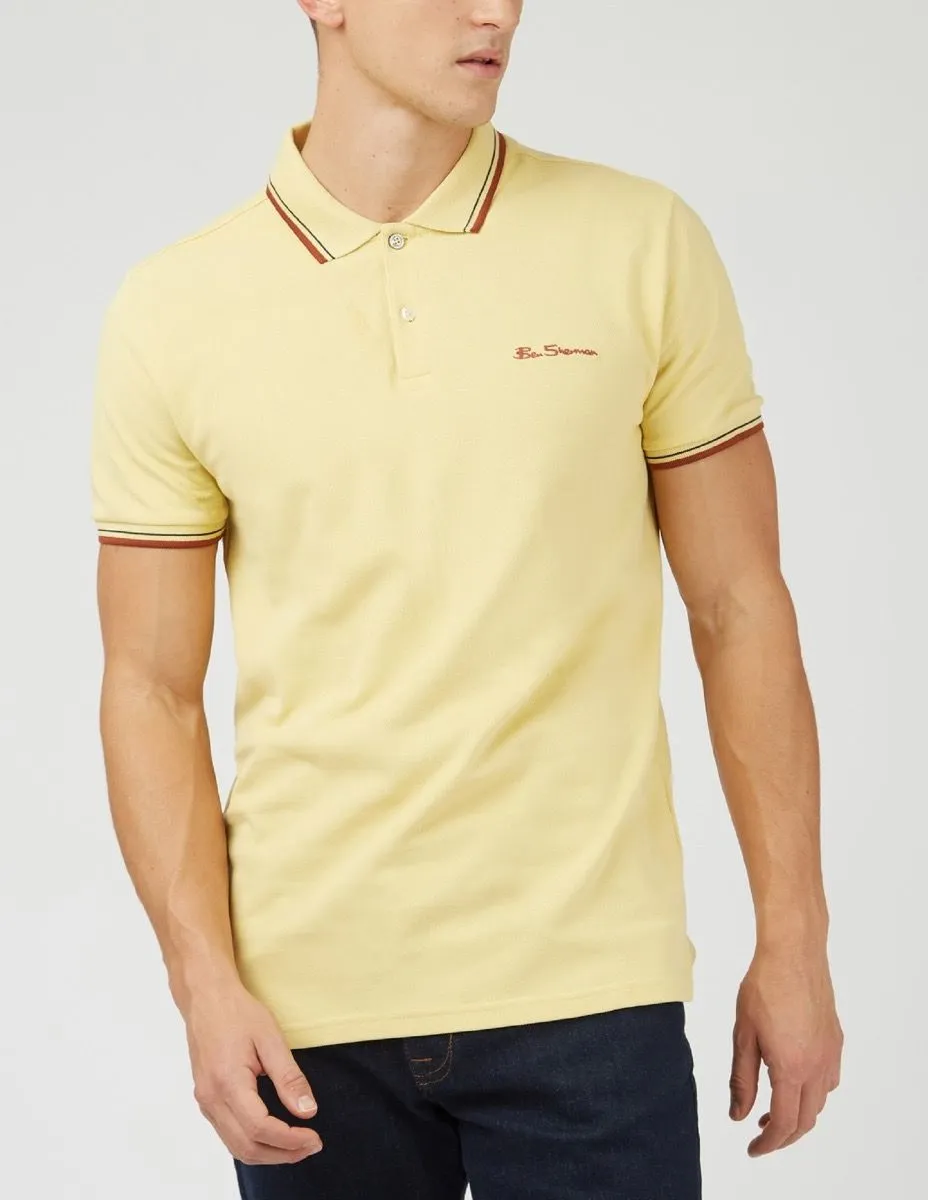 Lemon Ben Sherman Casual Short Sleeve Polo Shirt