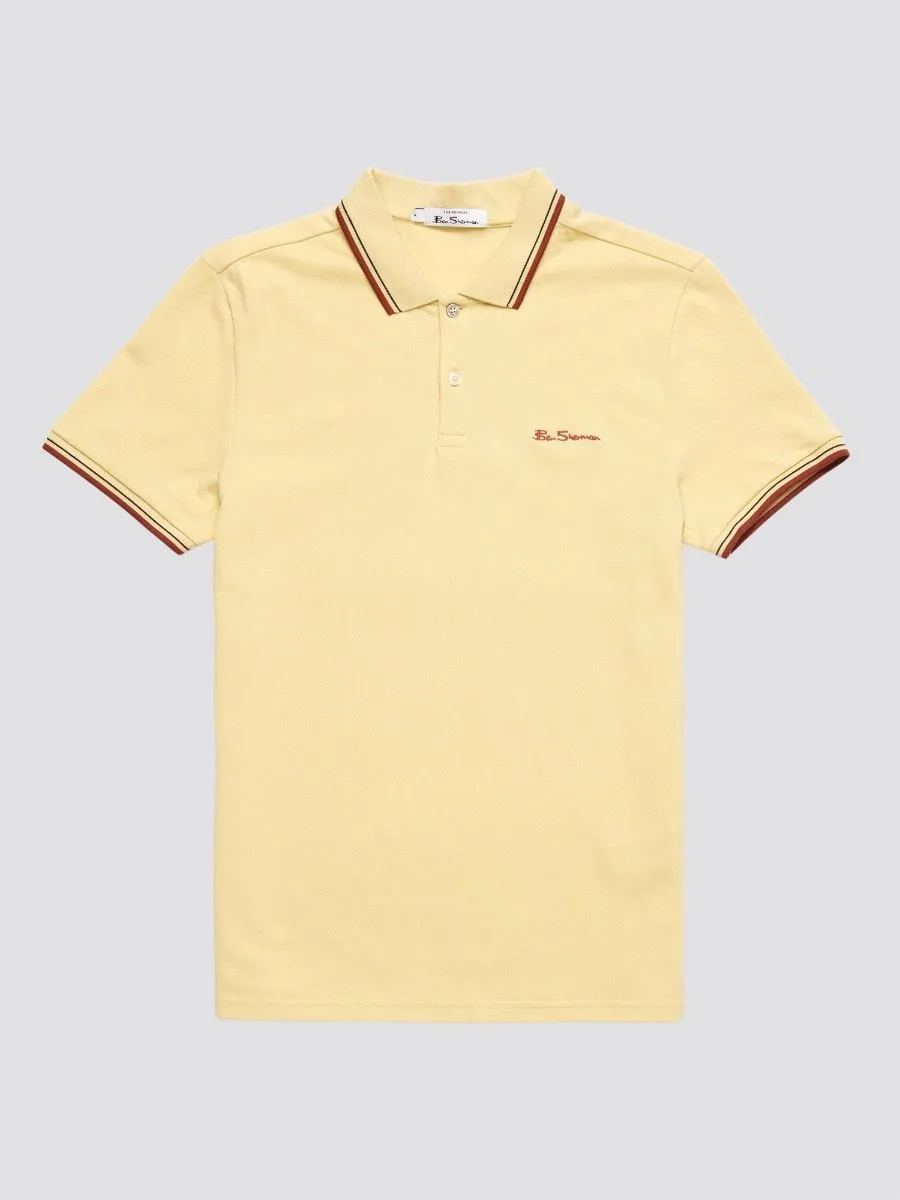 Lemon Ben Sherman Casual Short Sleeve Polo Shirt