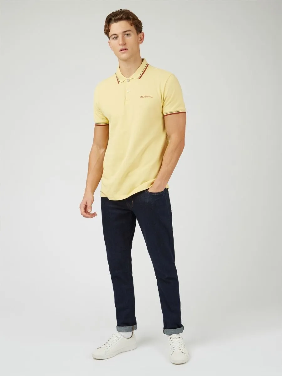 Lemon Ben Sherman Casual Short Sleeve Polo Shirt