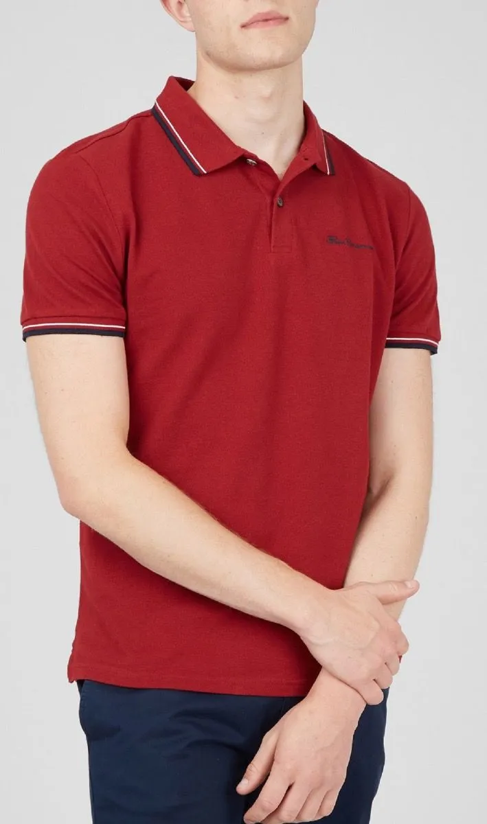 Casual Short Sleeve Red Polo Shirt by Ben Sherman