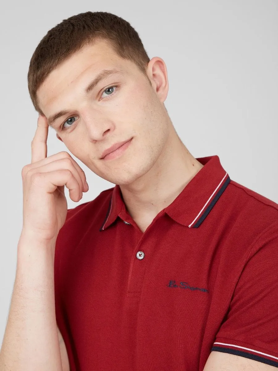 Casual Short Sleeve Red Polo Shirt by Ben Sherman