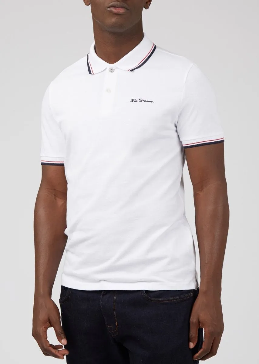 Ben Sherman Short Sleeve White Polo Shirt