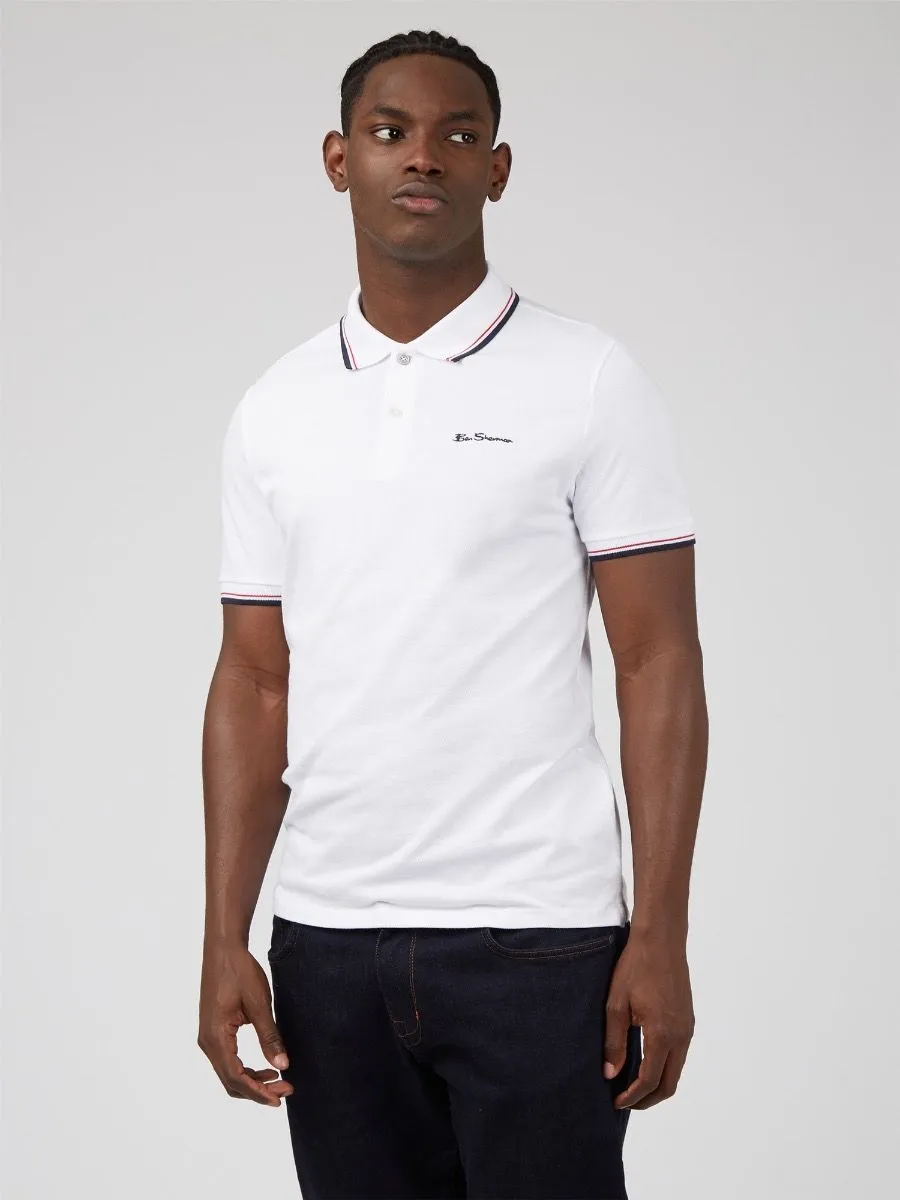 Ben Sherman Short Sleeve White Polo Shirt